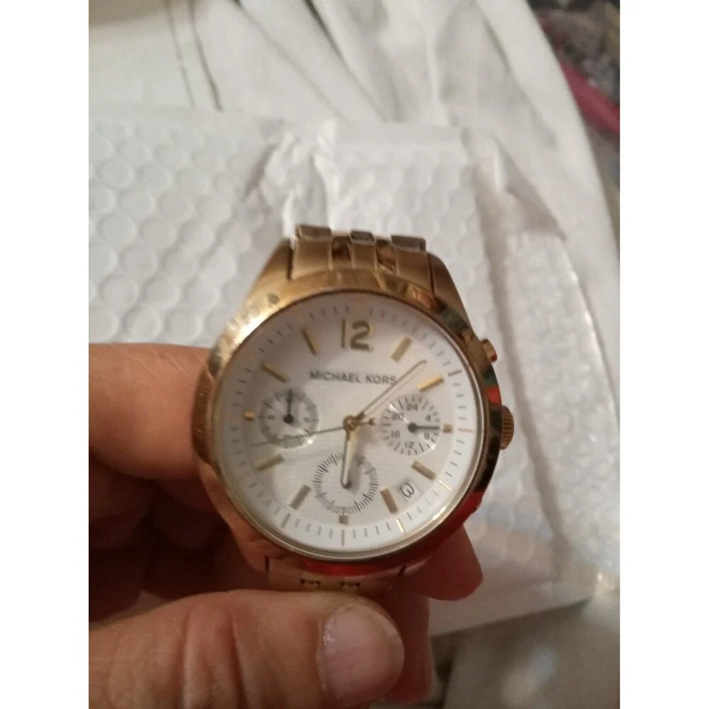MK5192 LADIES Watch MICHAEL KORS HIGH END 3 DIALS MILITARY RTL $295 8 Inches+-
